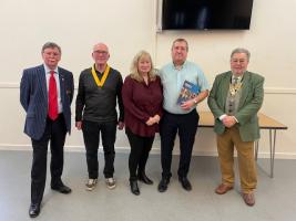 Mandy & Dean with President Keith Britter, Vice President Gary Blyth and Rotarian Thom Odd